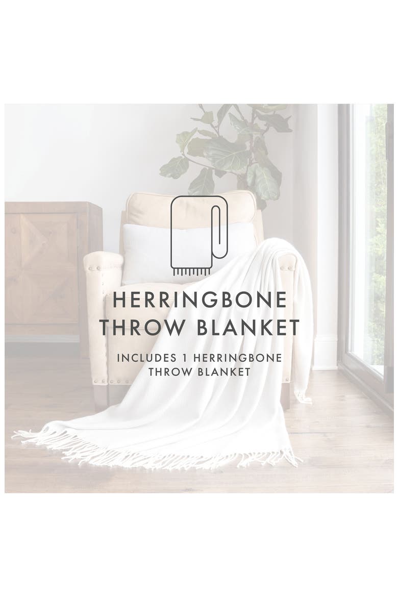 Herringbone Throw Blanket, Alternate, color, LIGHT GRAY