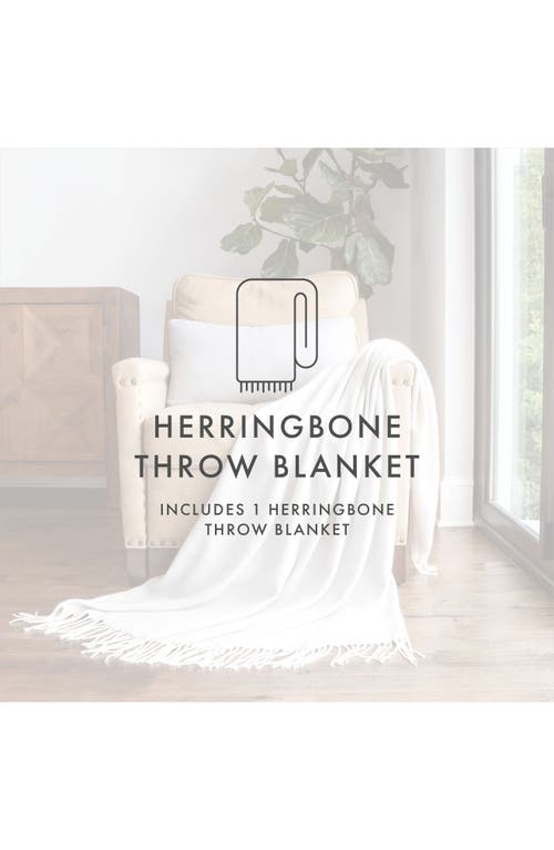Ienjoy Home Herringbone Throw Blanket In Light Gray