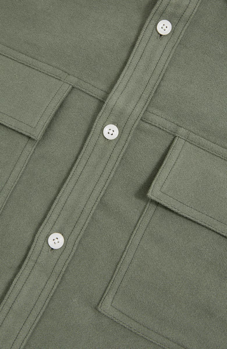 Reiss Camber Cotton Moleskin Overshirt, Alternate, color, Green