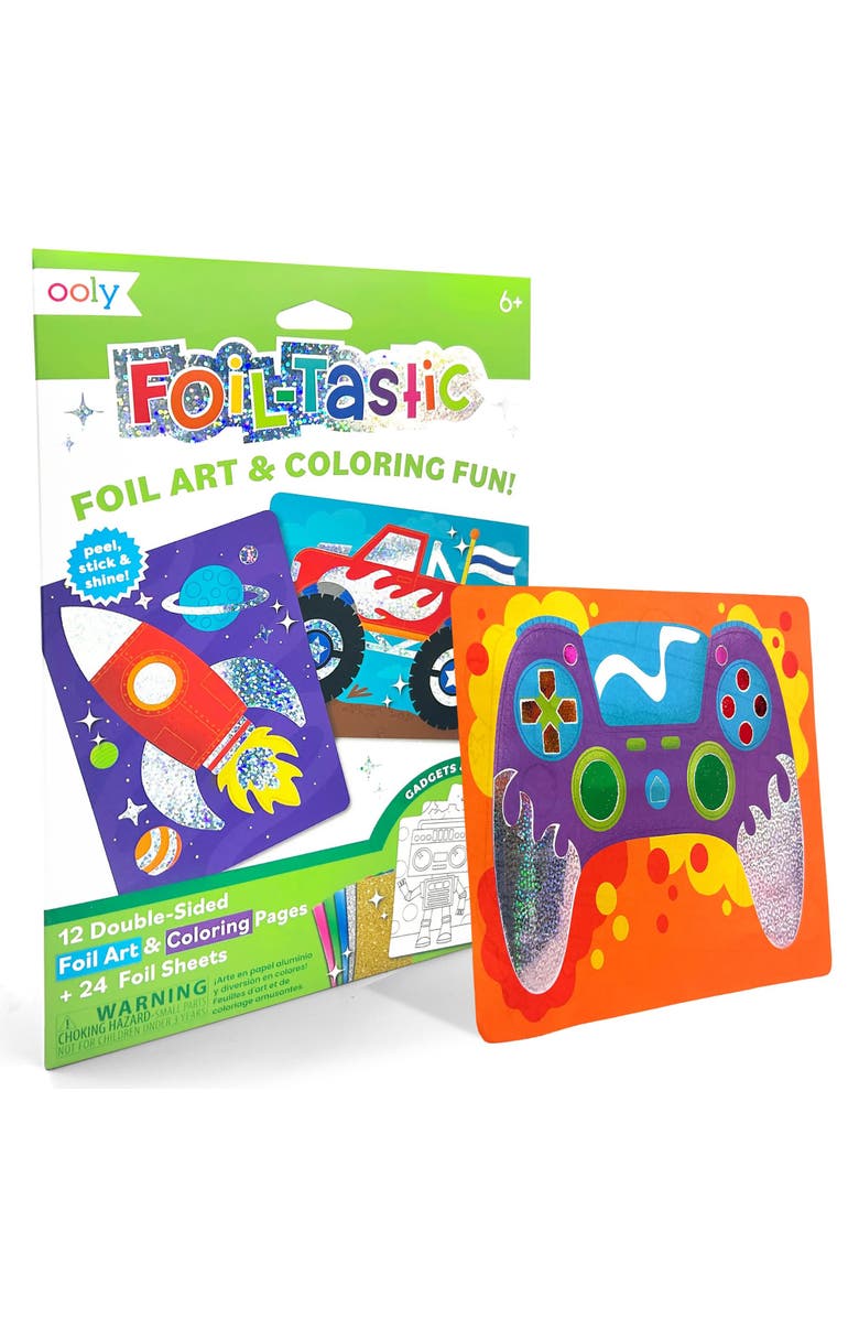 OOLY Foil tastic Foil Art & Coloring Set, Gadgets & Gizmos, 12 Pages, Kids 6+, Alternate, color, Multicolored