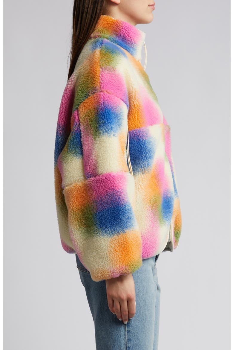 Marlene Textured Fleece Zip-Up Jacket, Alternate, color, RAINBOW BLUR MULTI