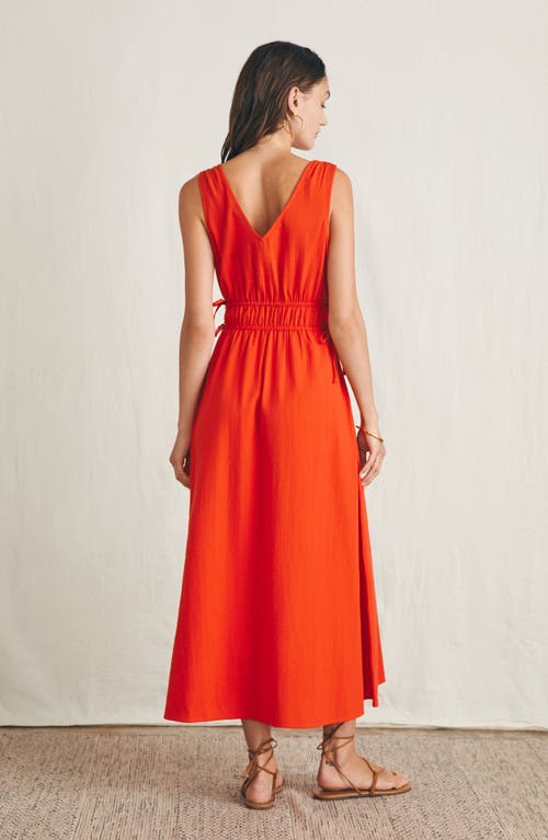 Faherty Sandbar Maxi Dress In Poppy Red