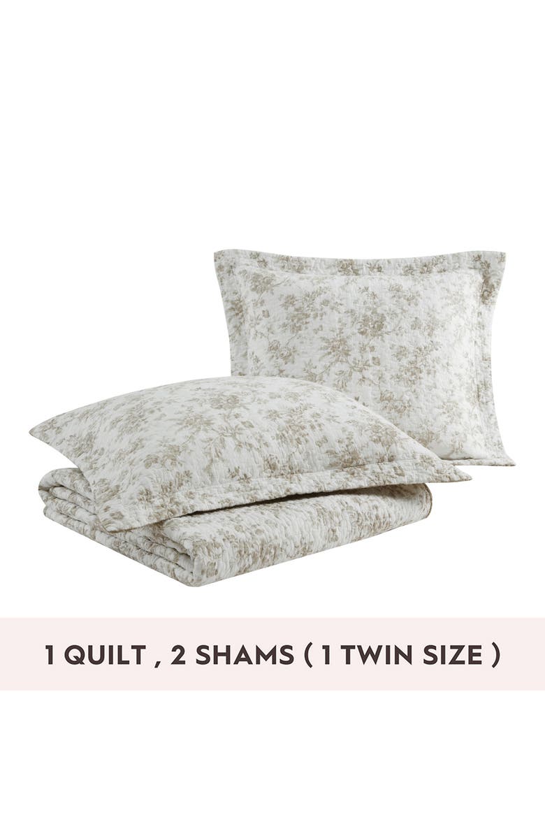 Laura Ashley Walled Garden Quilt & Sham Set, Alternate, color, Mocha