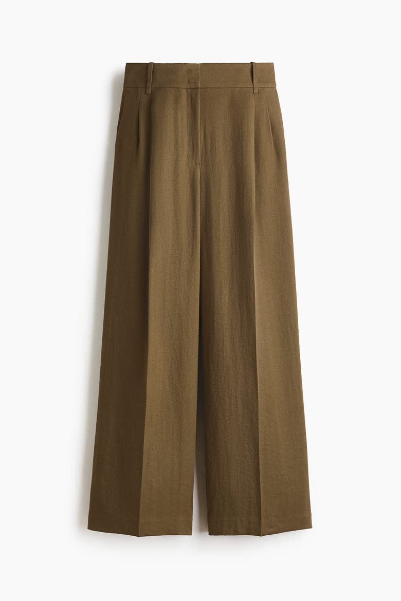 Wide Tailored Trousers, Alternate, color, Dark khaki green