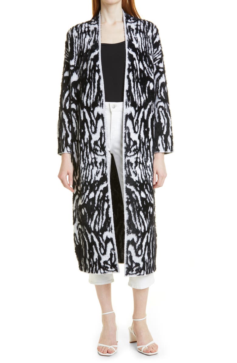 Ted Baker London Tarra Animal Print Jacquard Long Cardigan, Main, color,