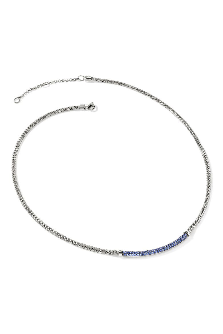 JH Essentials Necklace, Alternate, color, SILVER/ BLUE SAPPHIRE