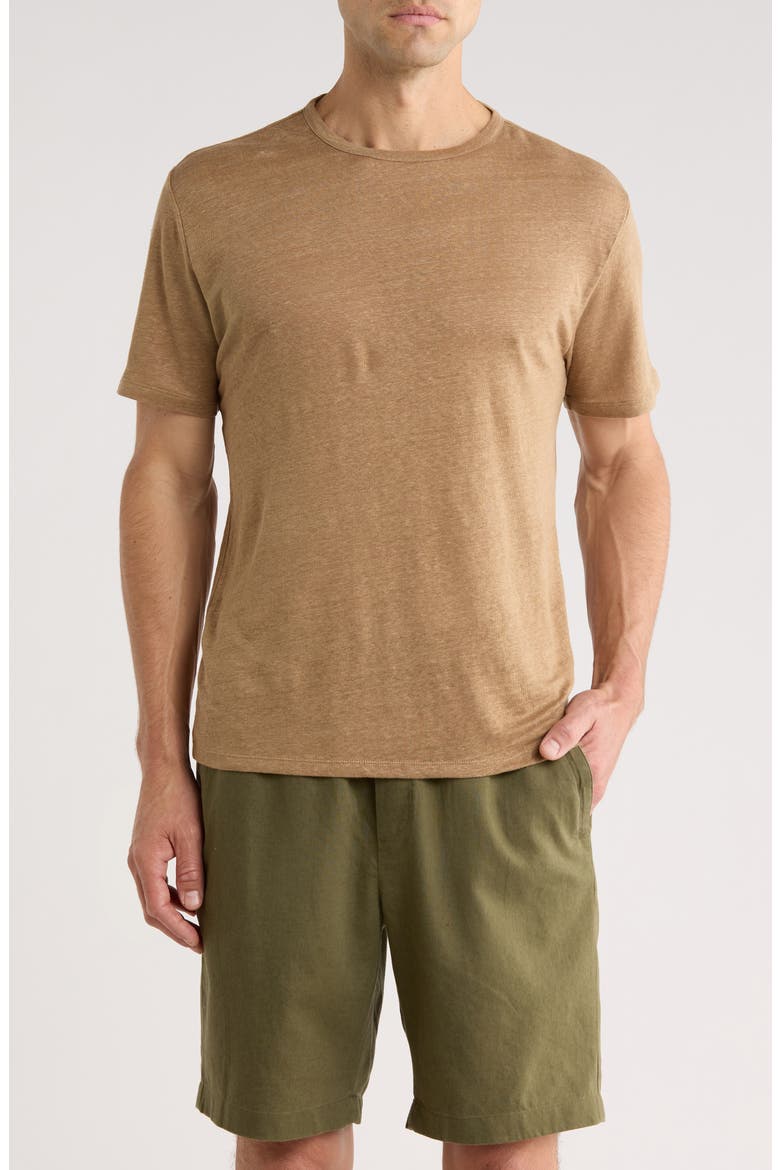 Linen T-Shirt, Main, color, CARAMEL DESERT