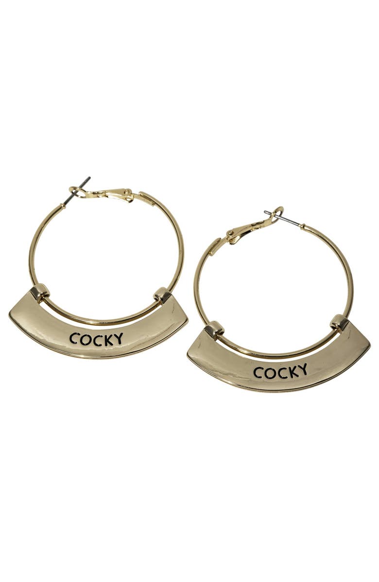 EMERSON STREET South Carolina Gamecocks Weller Gold Hoop Earrings, Main, color, 