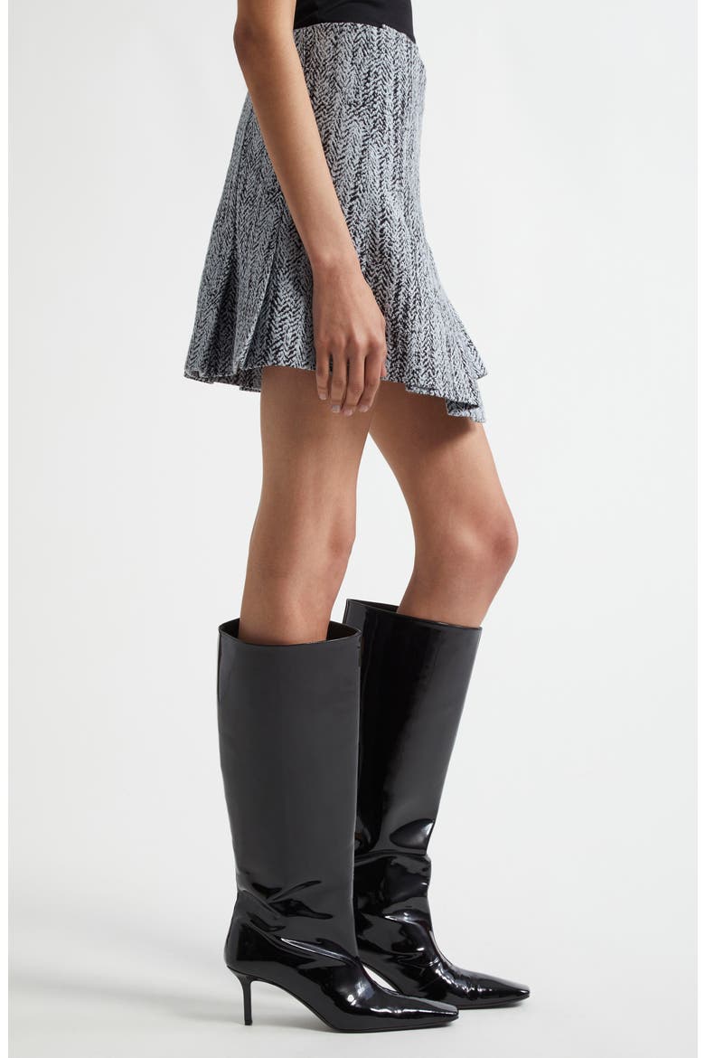 Tweed Cotton Pleated Wrap Miniskirt, Alternate, color, CELESTIAL BLUE