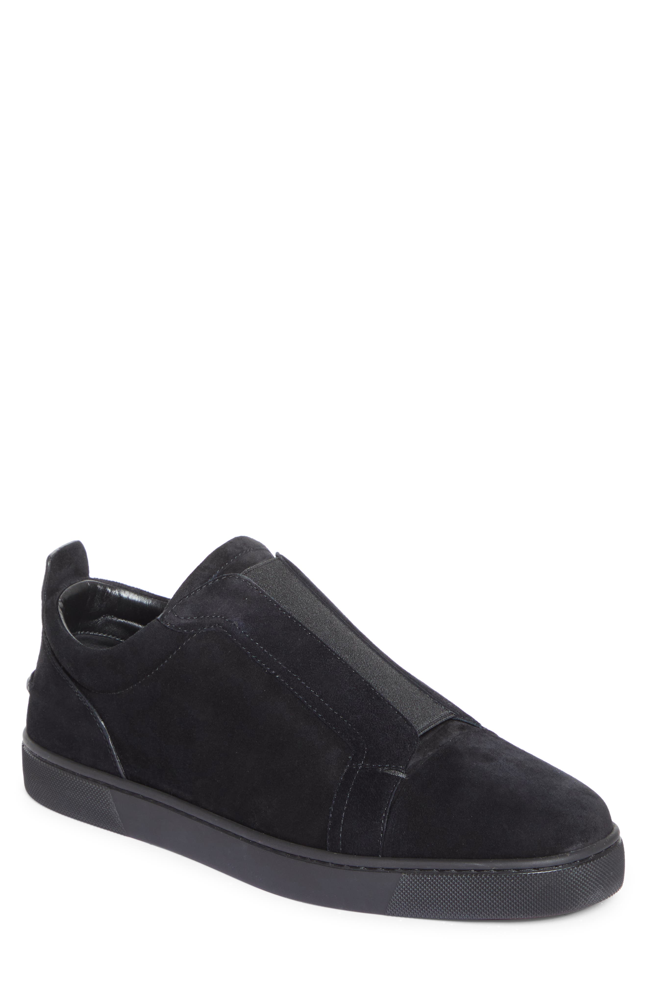 Christian Louboutin Louis Flat Low Top Sneaker, Main, color, Black