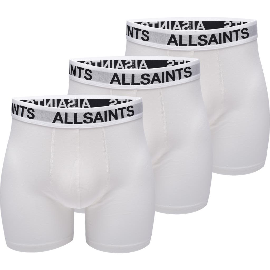 Allsaints 3-pack 5-inch Contour Pouch Boxer Briefs In White