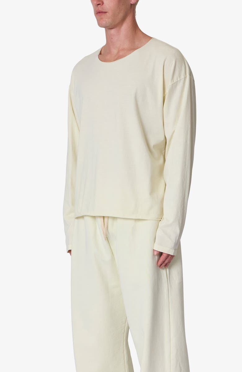 mnml Raw Hem Oversize Long Sleeve T-Shirt, Alternate, color, Off White