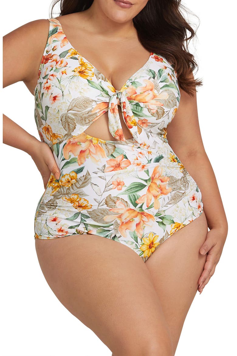 La Dolce Vita Cezanne D- & DD-Cup Underwire One-Piece Swimsuit, Main, color, WHITE