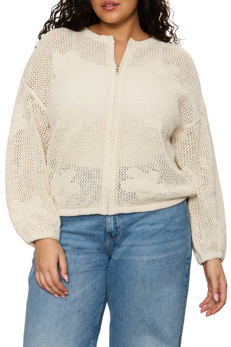 Daily Escape Front Zip Knit Sweater, Main, color, COLLAGEN