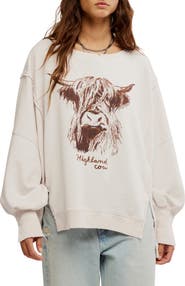 Free People Camden Oversize Graphic Sweatshirt