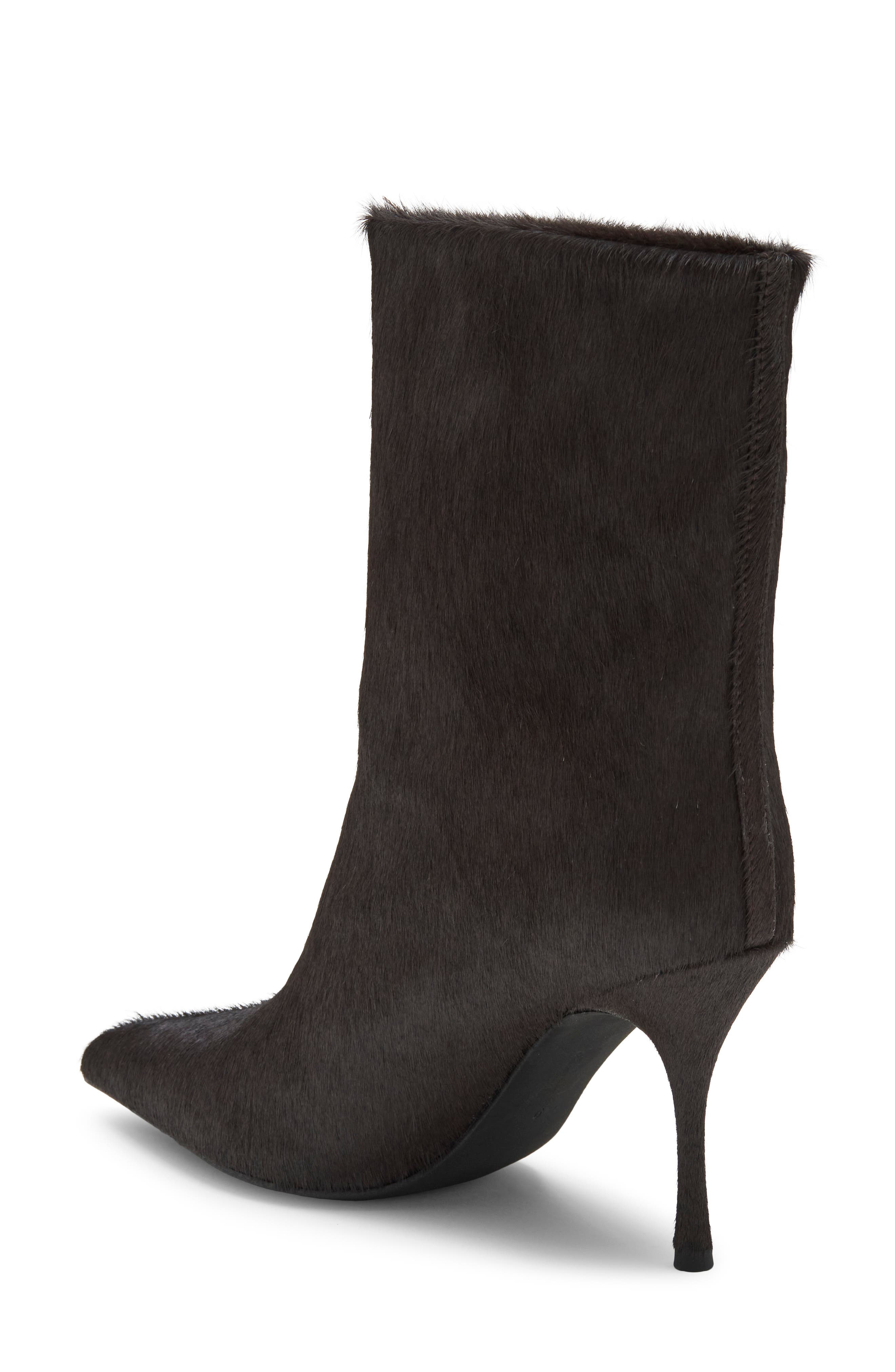 Raqib Pointed Toe Horse Hair Bootie, Alternate, color, COFFEE