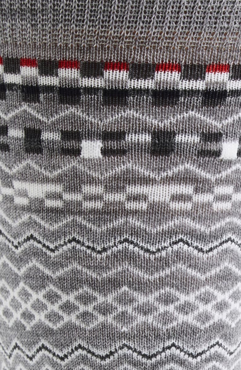 Thom Browne Fair Isle Float Jacquard Mid Calf Socks, Alternate, color, Light Grey
