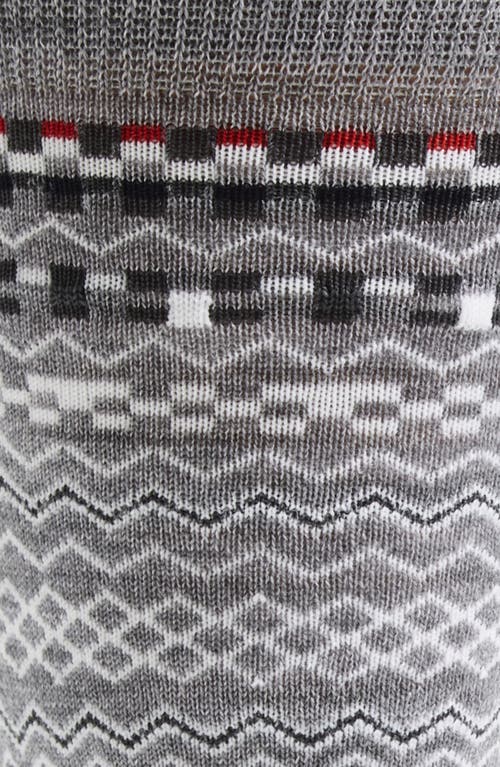 Thom Browne Fair Isle Float Jacquard Mid Calf Socks In Gray