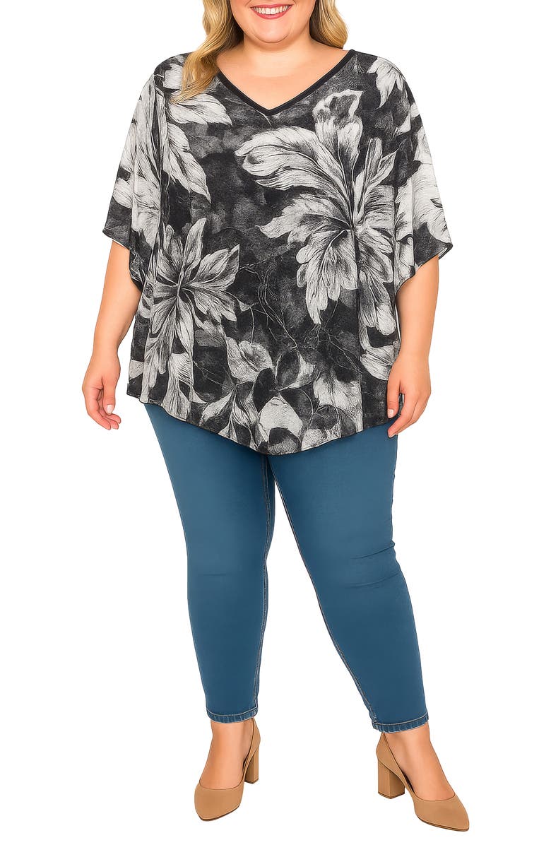 Standards 
Practices Floral Top, Alternate, color, Black Floral