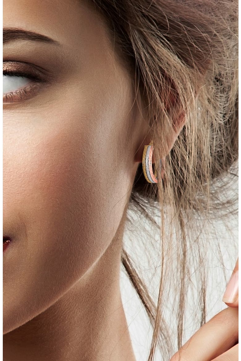 Twisted Triple Hoop Earrings, Alternate, color, MULTI-COLOR