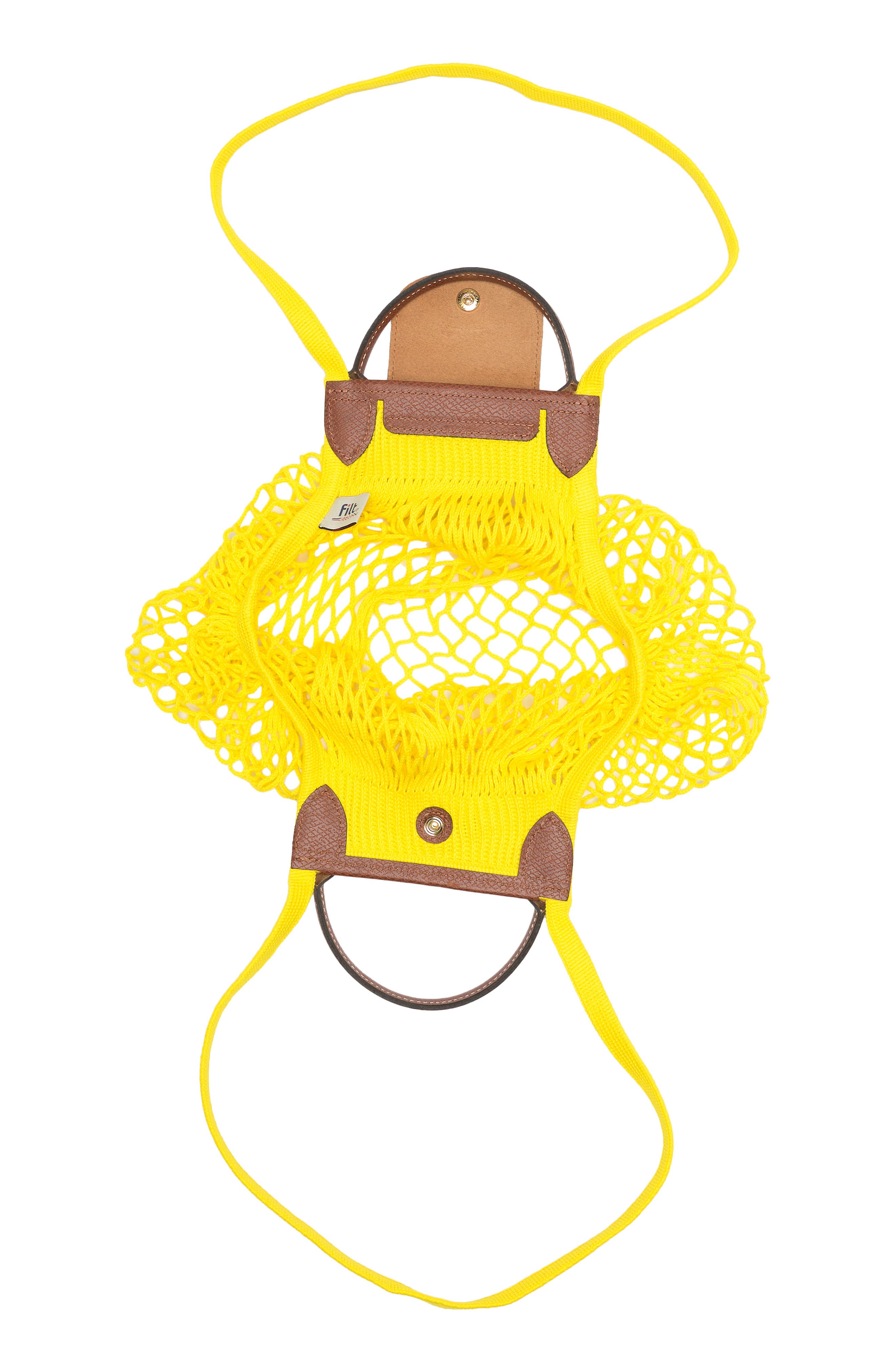 Le Pliage Filet Knit Shoulder Bag, Alternate, color, LEMON
