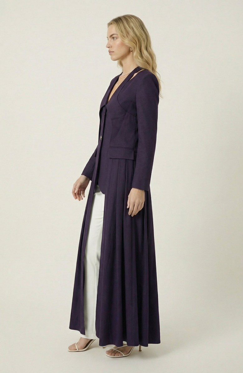 Modenaire Tailored Longline Blazer Coat, Alternate, color, Deep Purple
