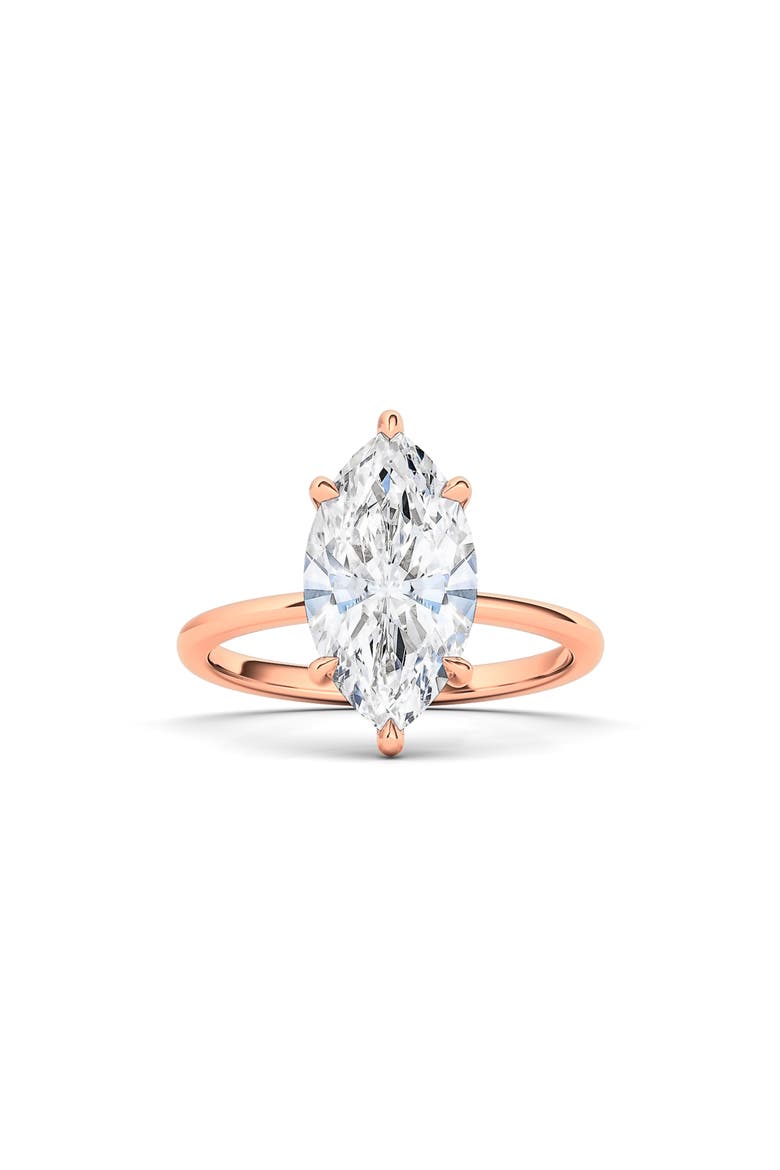 Marquise Cut Lab Created Diamond Ring, Main, color, 3.00 CTW 18K ROSE GOLD