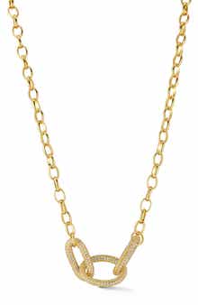 CHLOE AND MADISON Cubic Zirconia Bold Link Necklace