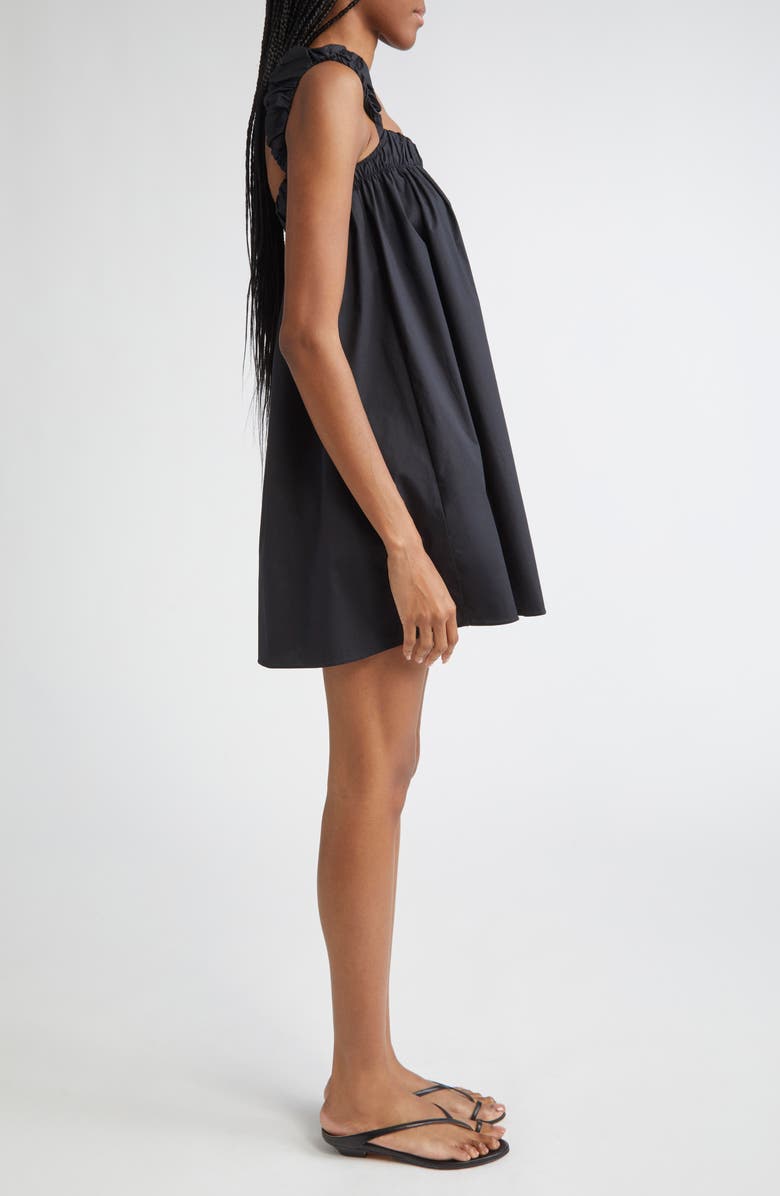 STAUD Beau Babydoll Minidress, Alternate, color, Black