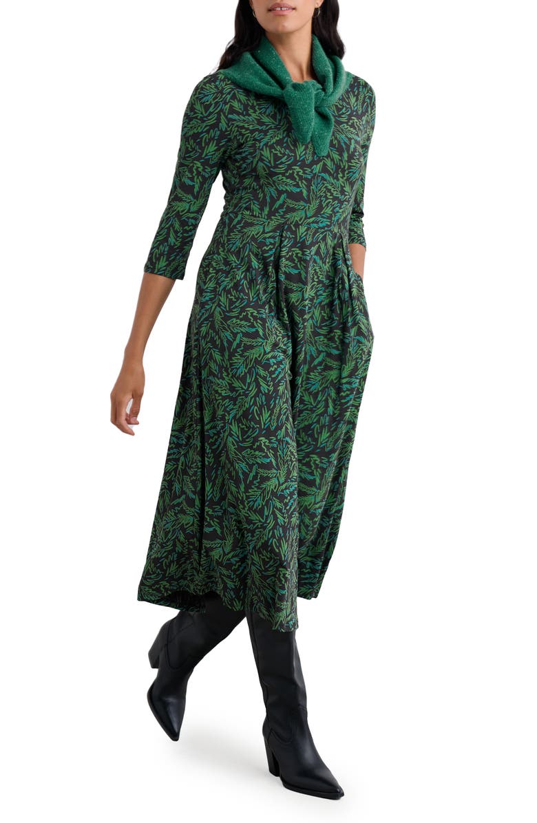 Seasalt Cornwall Veronica Print Stretch Organic Cotton Jersey Midi Dress, Main, color, 