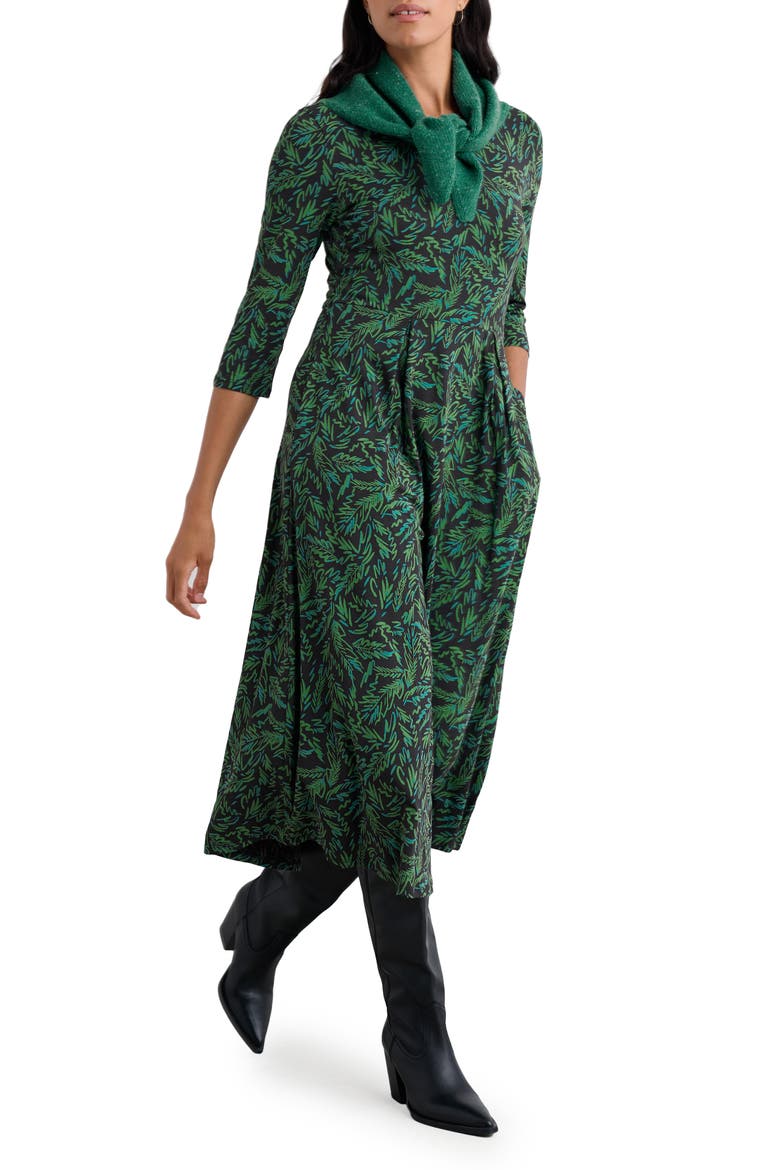 Veronica Print Stretch Organic Cotton Jersey Midi Dress video