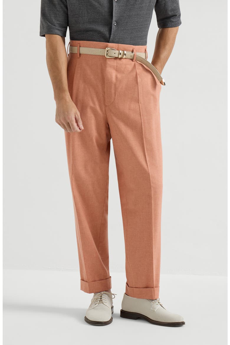 Double pleated trousers, Main, color, Apricot
