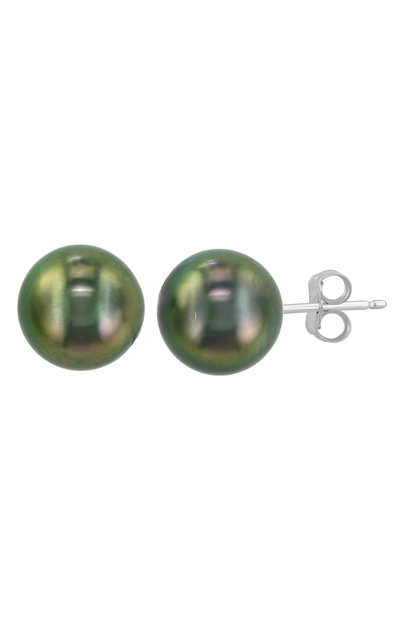 EFFY 14K White Gold Tahitian Pearl Stud Earrings