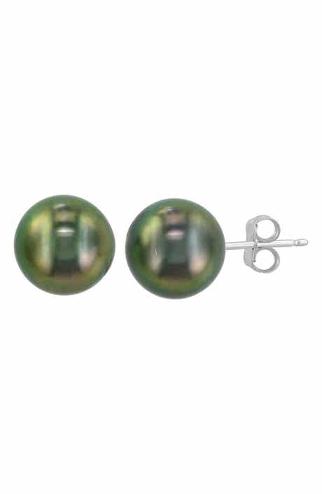 EFFY 14K White Gold Tahitian Pearl Stud Earrings