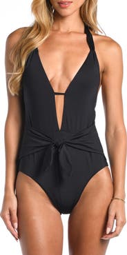 Sunshine 79 Solids Plunge One-Piece Swimsuit