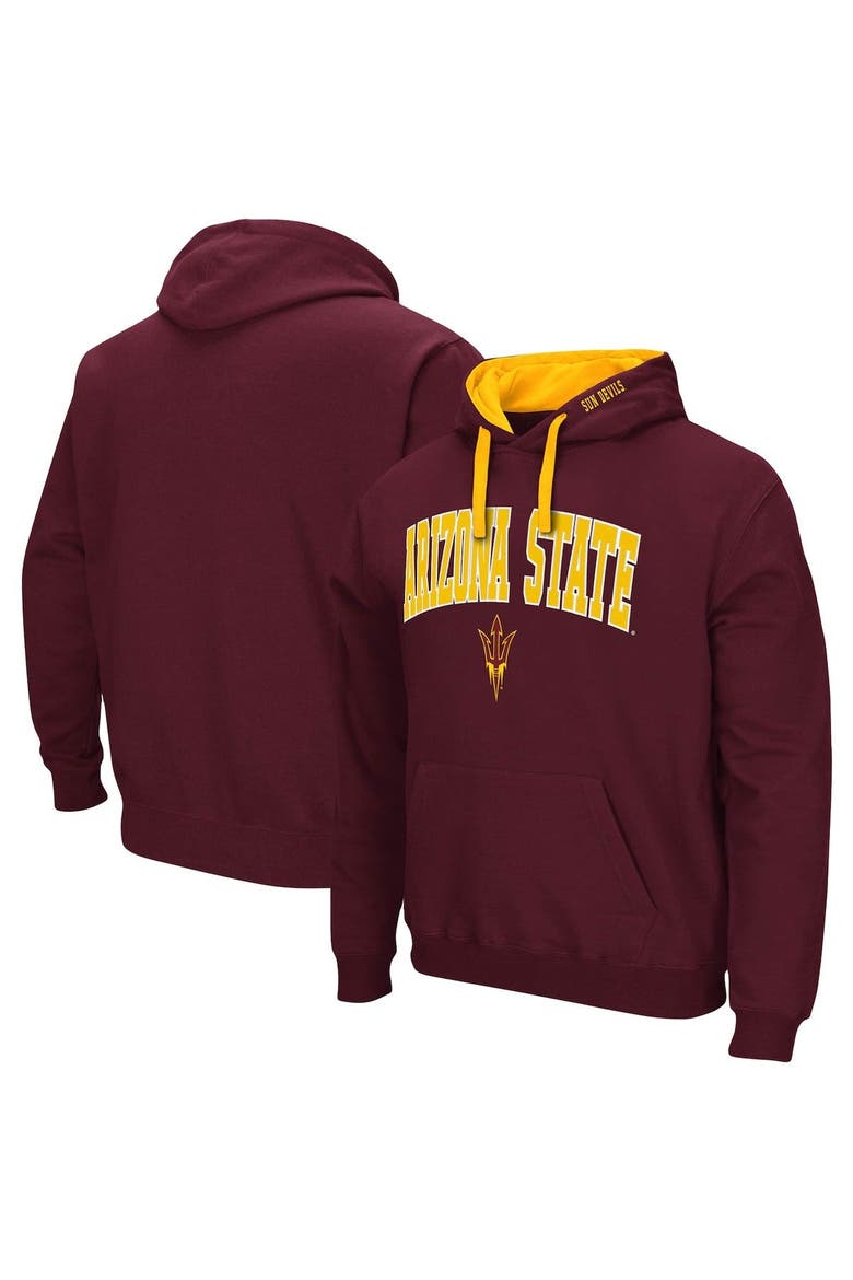 Men's Colosseum Maroon Arizona State Sun Devils Big & Tall Arch & Logo 2.0 Pullover Hoodie, Main, color, Maroon