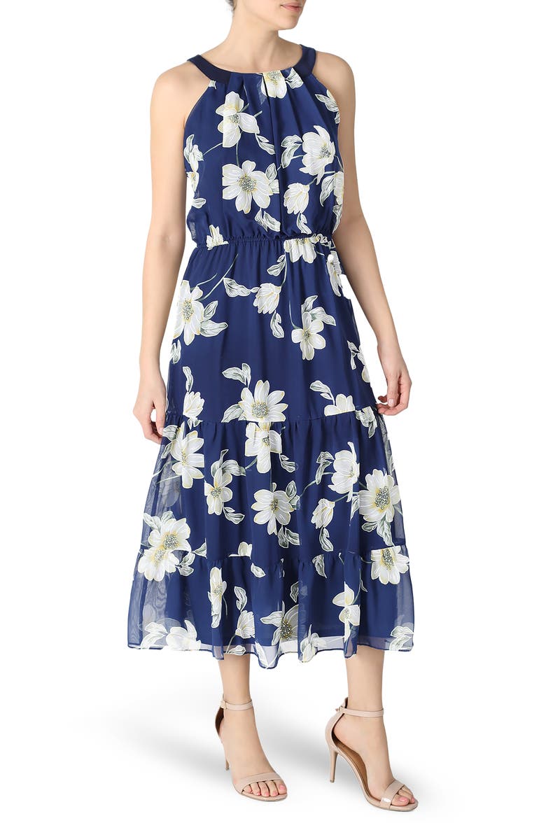 Robbie Bee Floral Chiffon Maxi Dress, Main, color, 