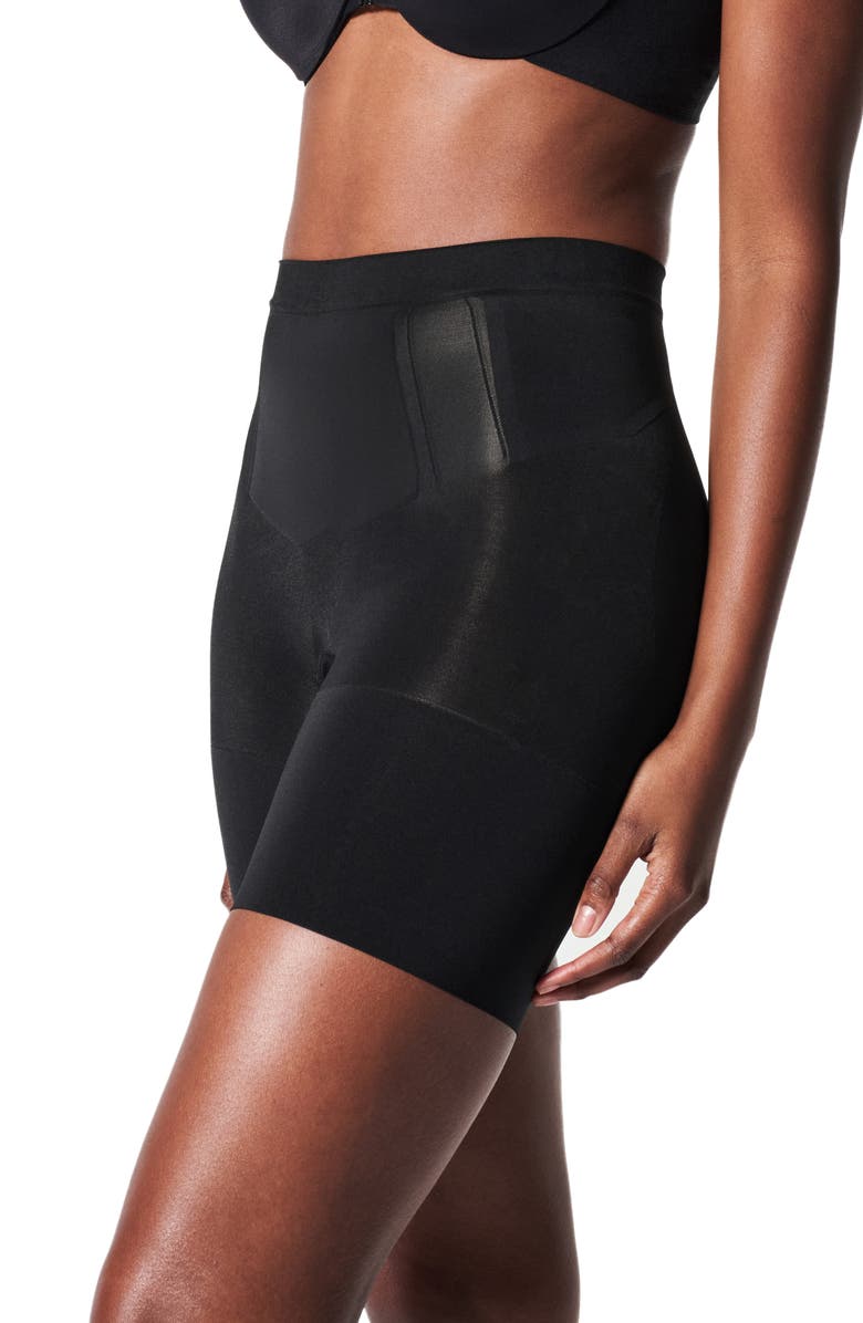 SPANX<sup>®</sup> SPANXsculpt<sup>™</sup> OnCore Mid-Thigh Shorts, Alternate, color, Very Black