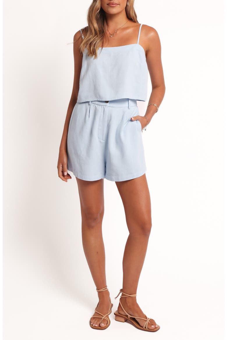 Ryan Linen Camisole & Shorts Set, Main, color, BLUE