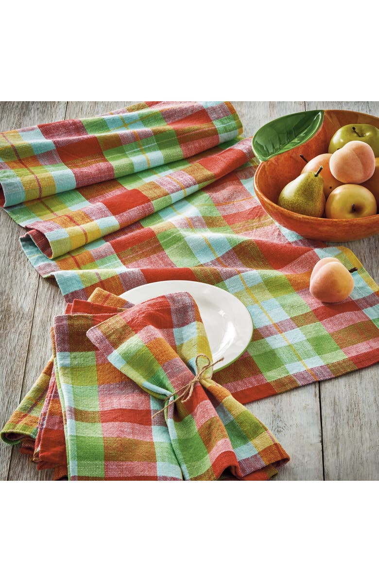 tag Fresh Pick Plaid Runner Multi Cotton Summer, Alternate, color, Multicolored