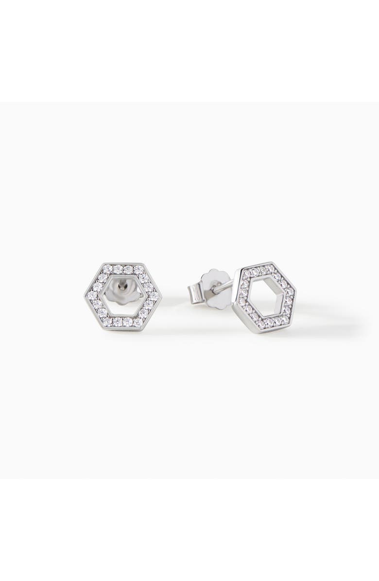 Ora Ana The Olivia Stud Earrings, Main, color, Sterling Silver/White Cz
