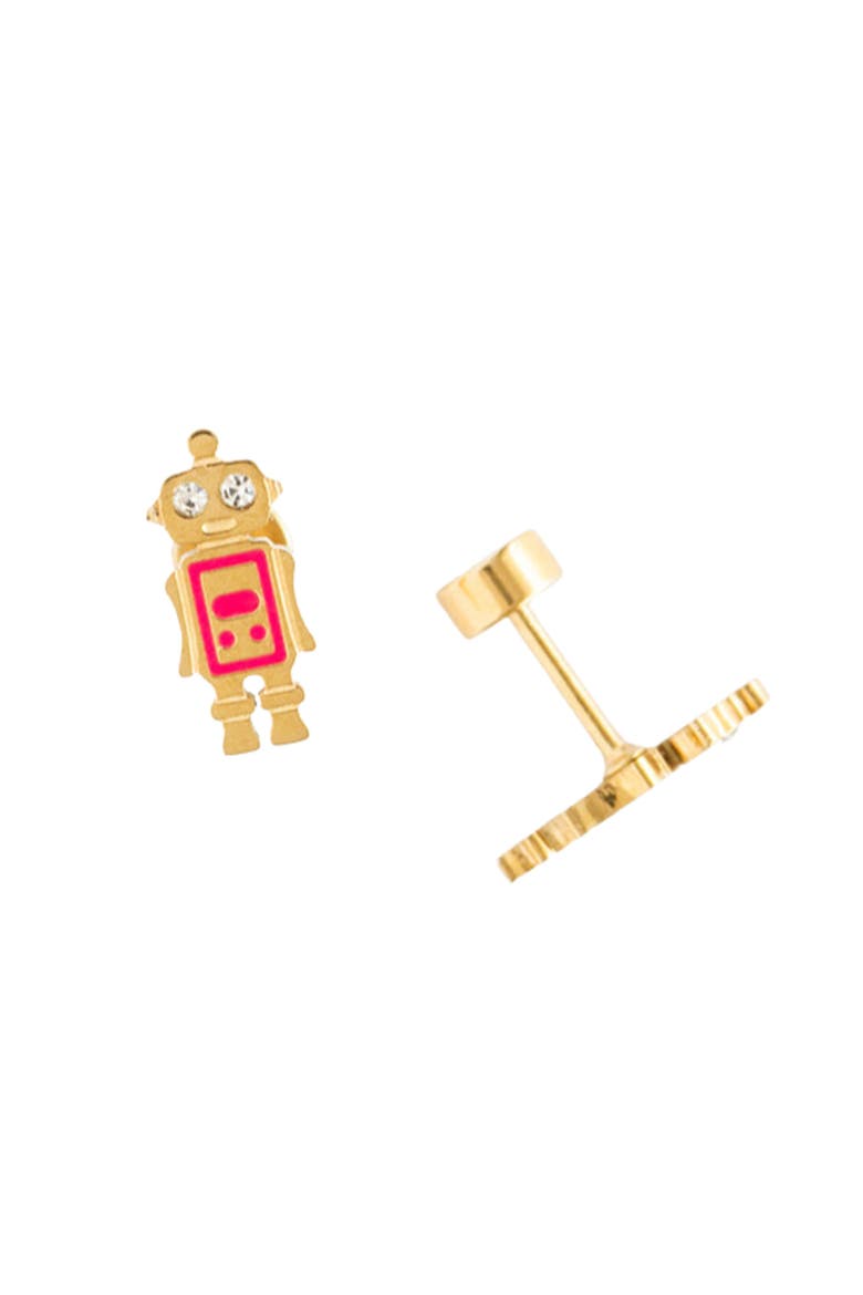 Robot Stud Earrings, Alternate, color, Multi