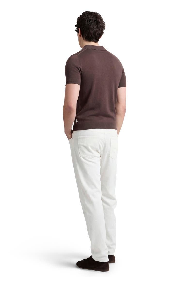 Extra Fine Merino Wool Short Sleeve Johnny Collar Polo, Alternate, color, Espresso