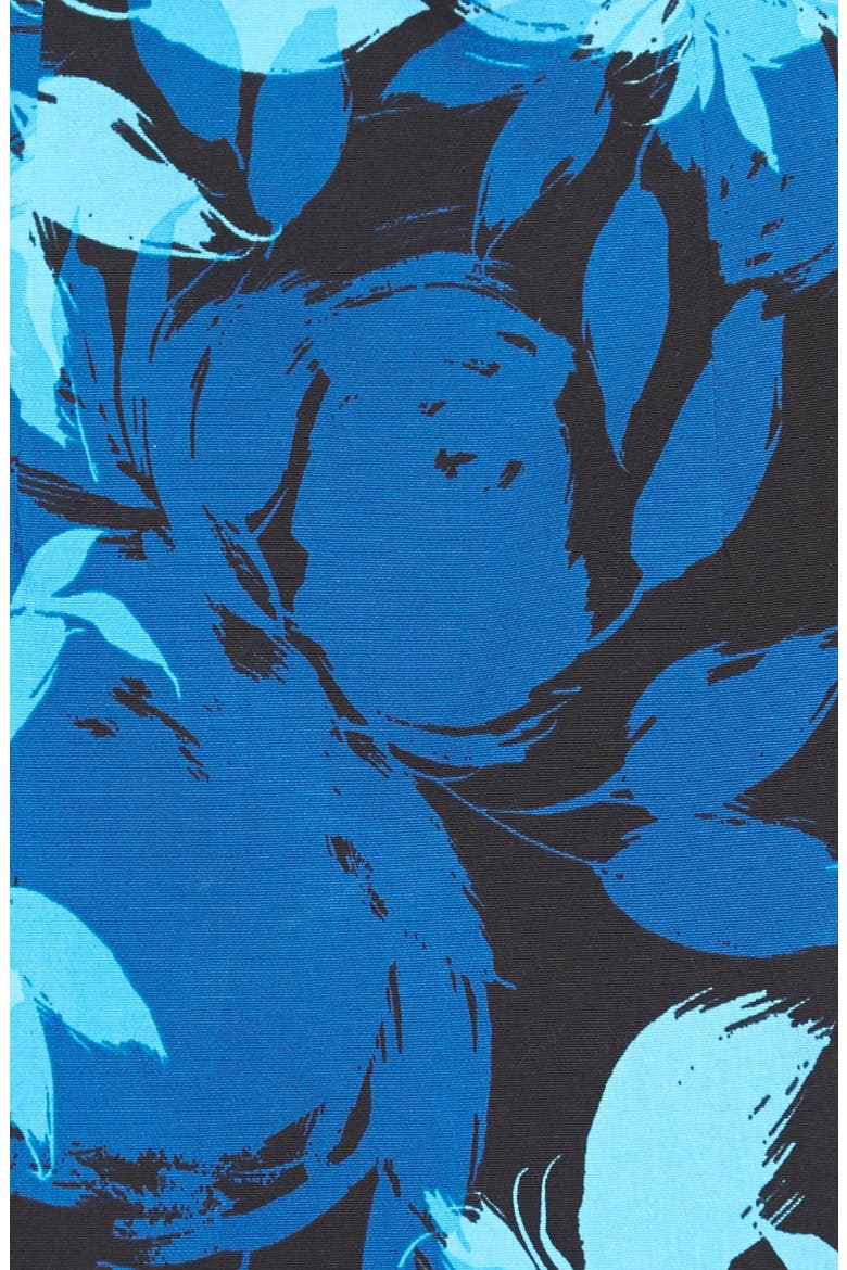 'Natasha' Floral Print Dress, Alternate, color, BLUE BLACK