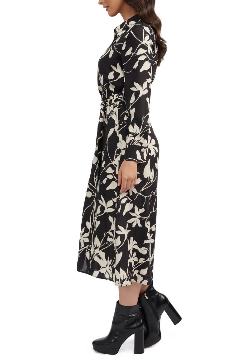 Floral Long Sleeve Maxi Shirtdress, Alternate, color, BLACK FLORAL BREEZE
