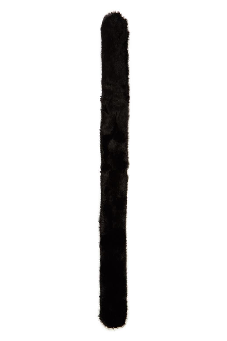 Faux Fur Stole, Alternate, color, BLACK