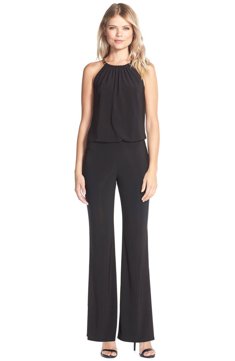 Laundry by Shelli Segal Chain Detail Jersey Jumpsuit, Main, color, 