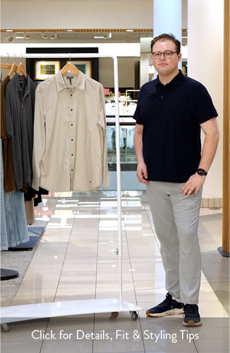 Weave Pattern Stretch Button-Up Shirt, sales video thumbnail