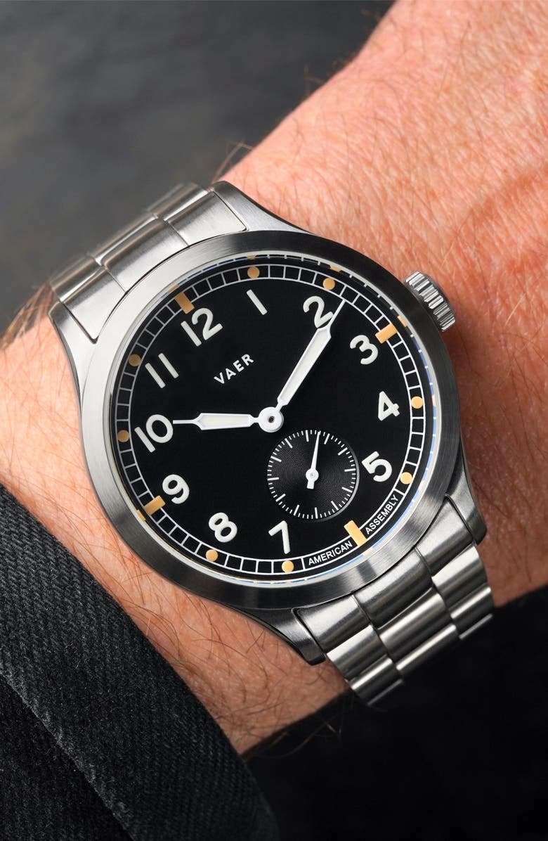 VAER C3 Dirty Dozen Bracelet Watch, 36mm, Alternate, color, Black