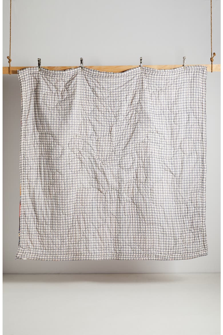 Anthropologie Agneta Reversible Quilt, Alternate, color, NAVY
